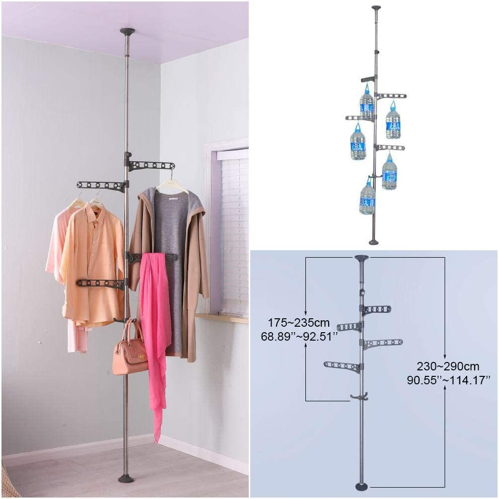 4-Tier-Standing-Clothes-Laundry-Drying-Rack-Coat-Hanger-Organizer-Floor-for-Ceiling-Adjustable-Metal-Corner-Tension-Pole