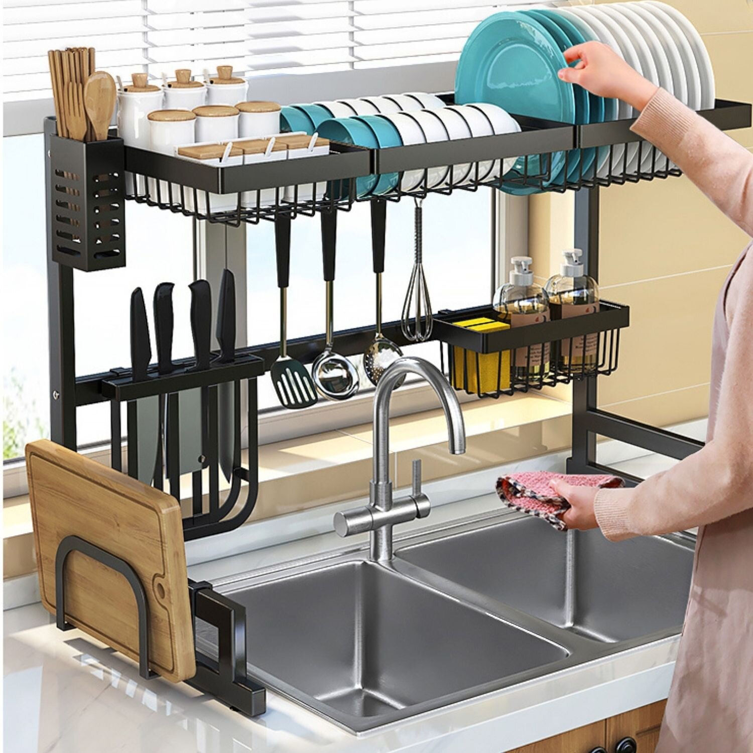 stainless-steel-over-the-sink-dish-rack