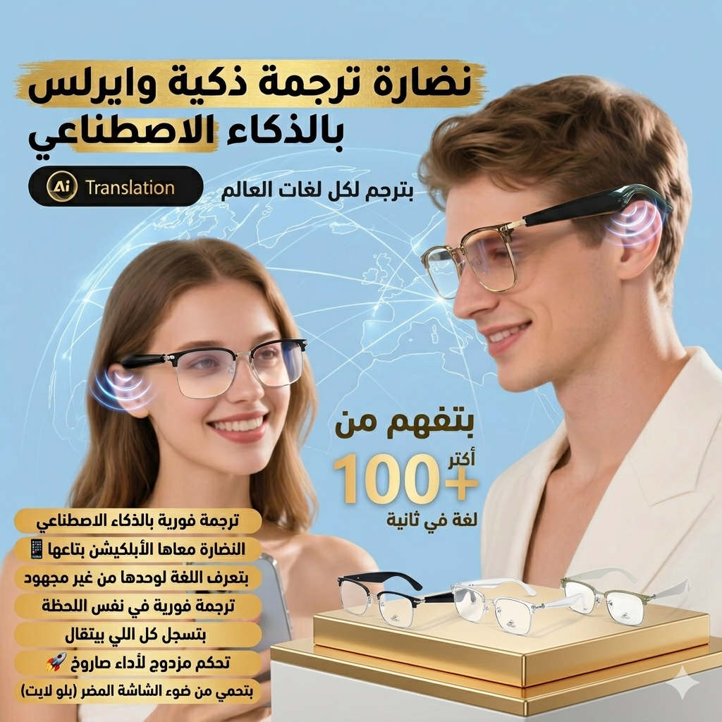 AI Translation Glasses 👓✨ ( نضارة الترجمة الفورية )