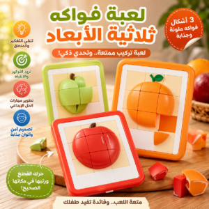 لعبة تركيب الفواكه ثلاثية الأبعاد 🍎🧩